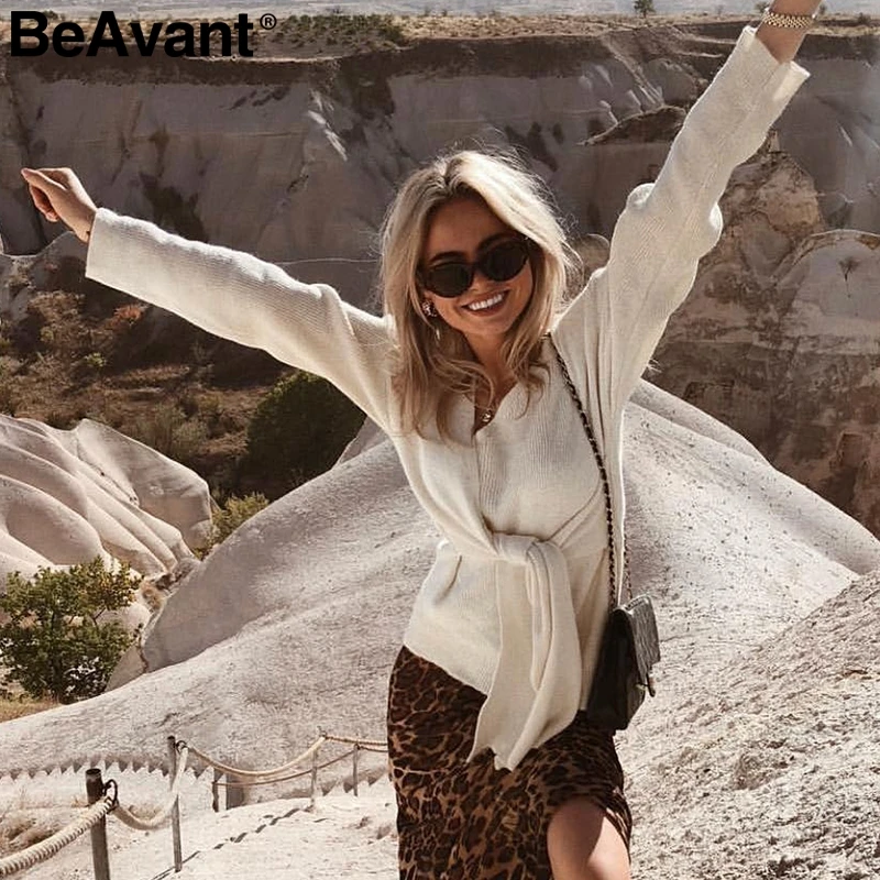 BeAvant Повседневный галстук-бабочка плюс размер женский свитер элегантный