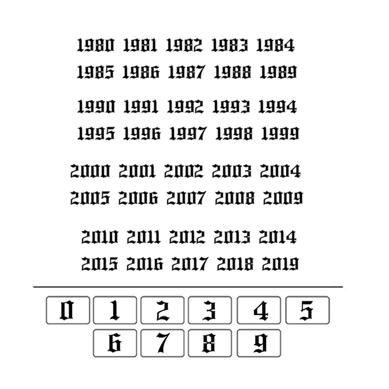 Old English Number Necklaces Jewelry Year 1980to2019Old Font PendantNecklaceWomen Birthday Gift | Украшения и аксессуары