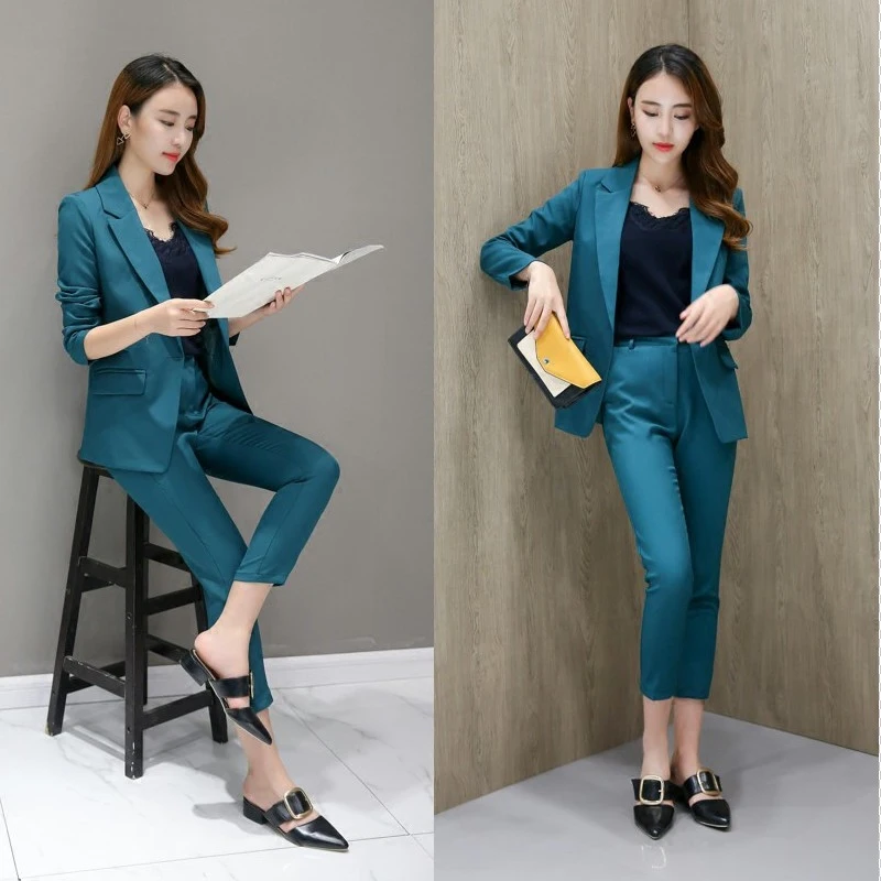 

Fashion women's casual suit suit female South Korea 2019 new professional thin spring suit autumn and winter two-piece wild Slim