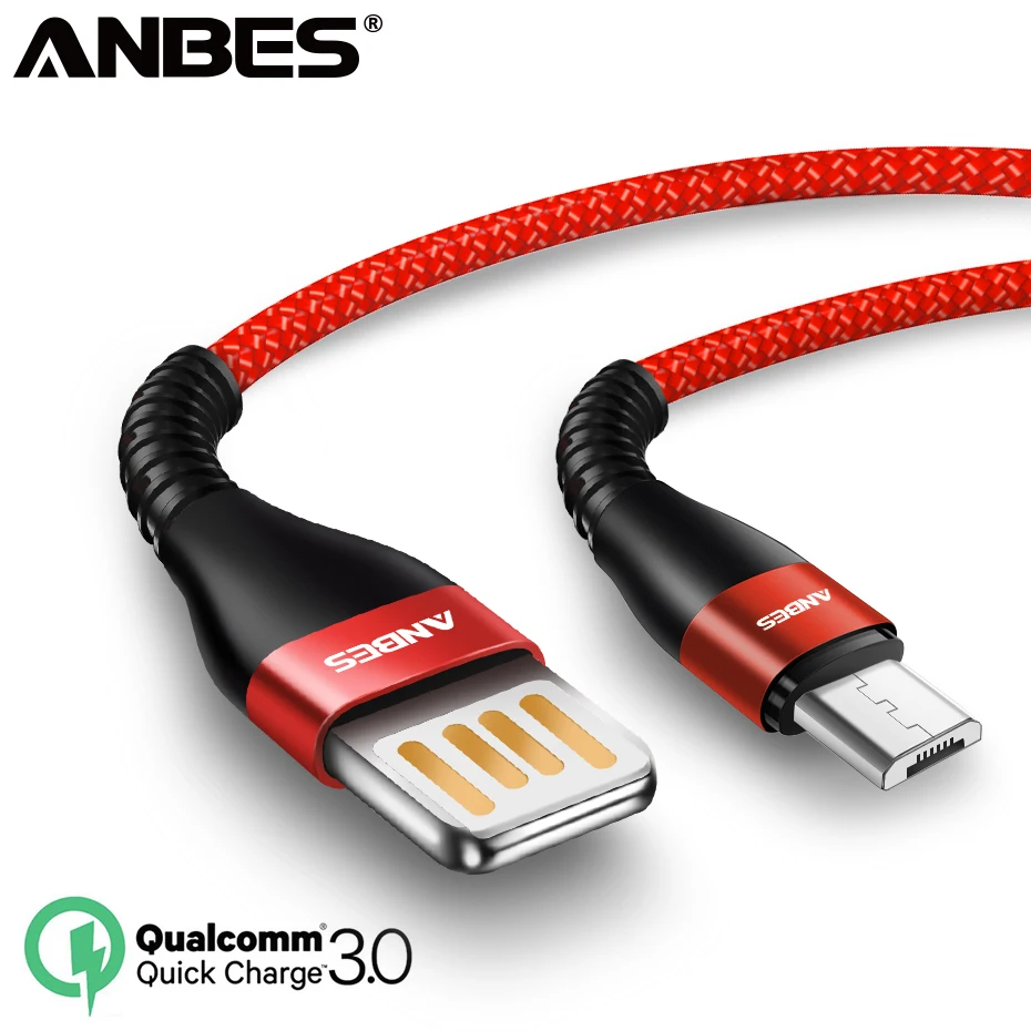 Anbes Micro USB Cable Type C for xiaomi redmi note 7 Mobile Phone Fast Charging USB-C Samsung Galaxy S9 S8 | Мобильные телефоны и