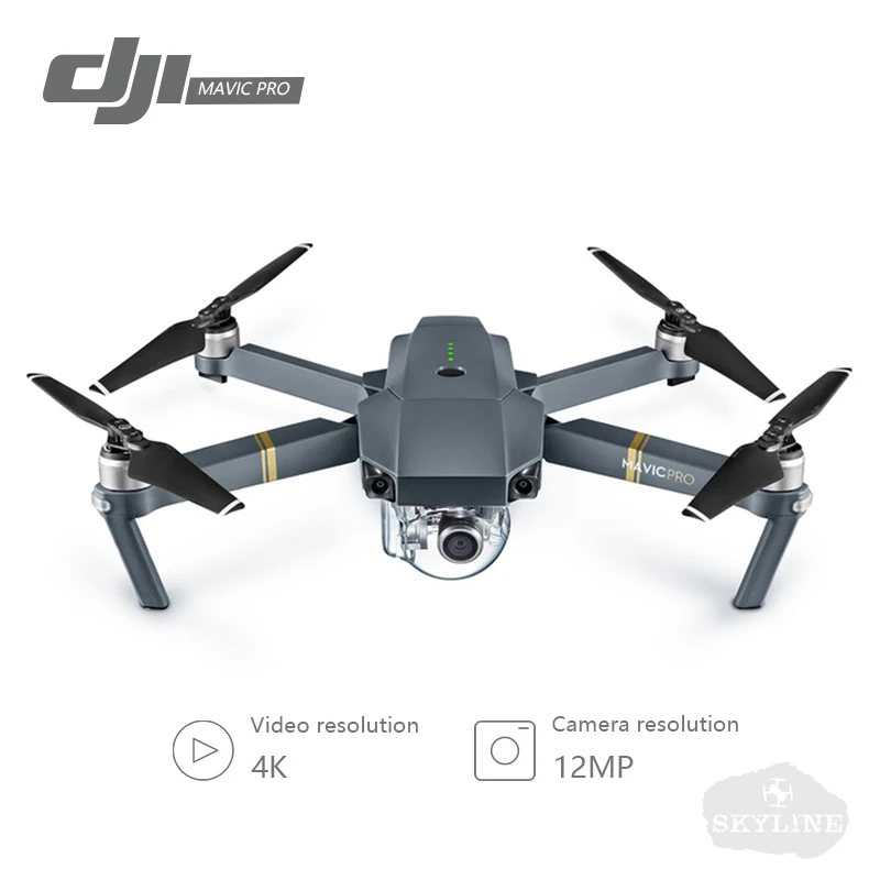 DJI Mavic Pro 4K HD видео запись 12MP камера разрешение 3 оси Gimbal 7 км дистанционное управление 27 минут время полета Дрон с камерой