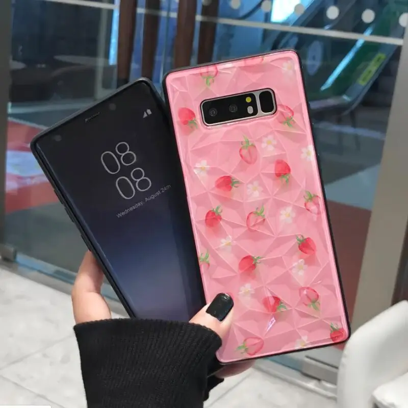 YHBBCASES для samsung Note 8 9 чехол для телефона с рисунком клубники лимона 3D чехол с алмазным узором для samsung Galaxy S8 S9 S10 Plus