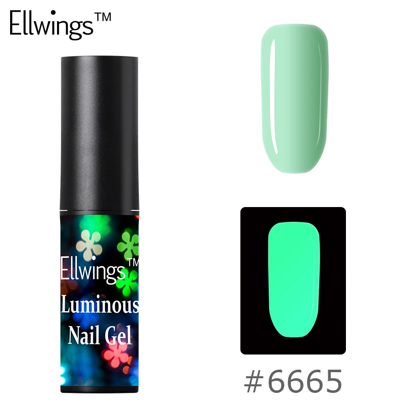 6665 Ellwings светящийся в темноте гель лак Освещение Гель краска для ногтей гель флуоресцентный неоновый светящийся цвета УФ Блестящий лак для ногтей - Цвет: 6665