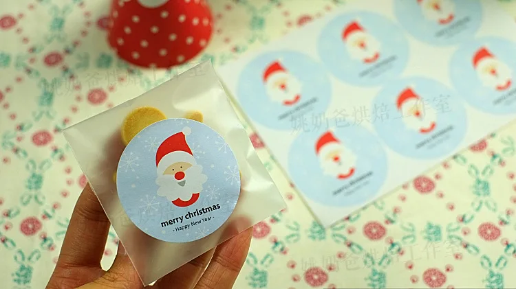 6 шт/Лист Синий Санта Клаус Уплотнительная паста веселые рождественские