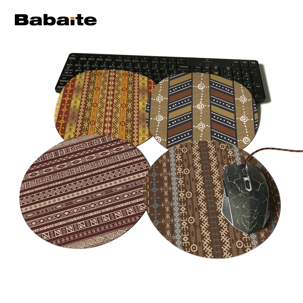 Babaite Africa Aztec Ethic Pattern Настольный коврик для мыши компьютерная анимация круглый