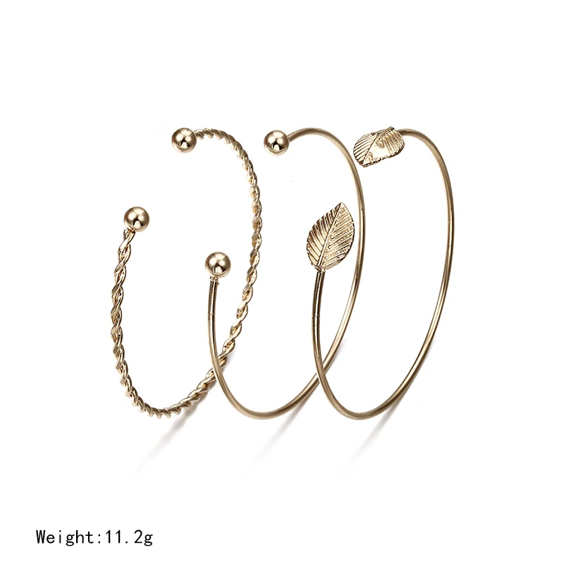 3 шт./компл. модные круглые листья спиральные браслеты для женщин красивая