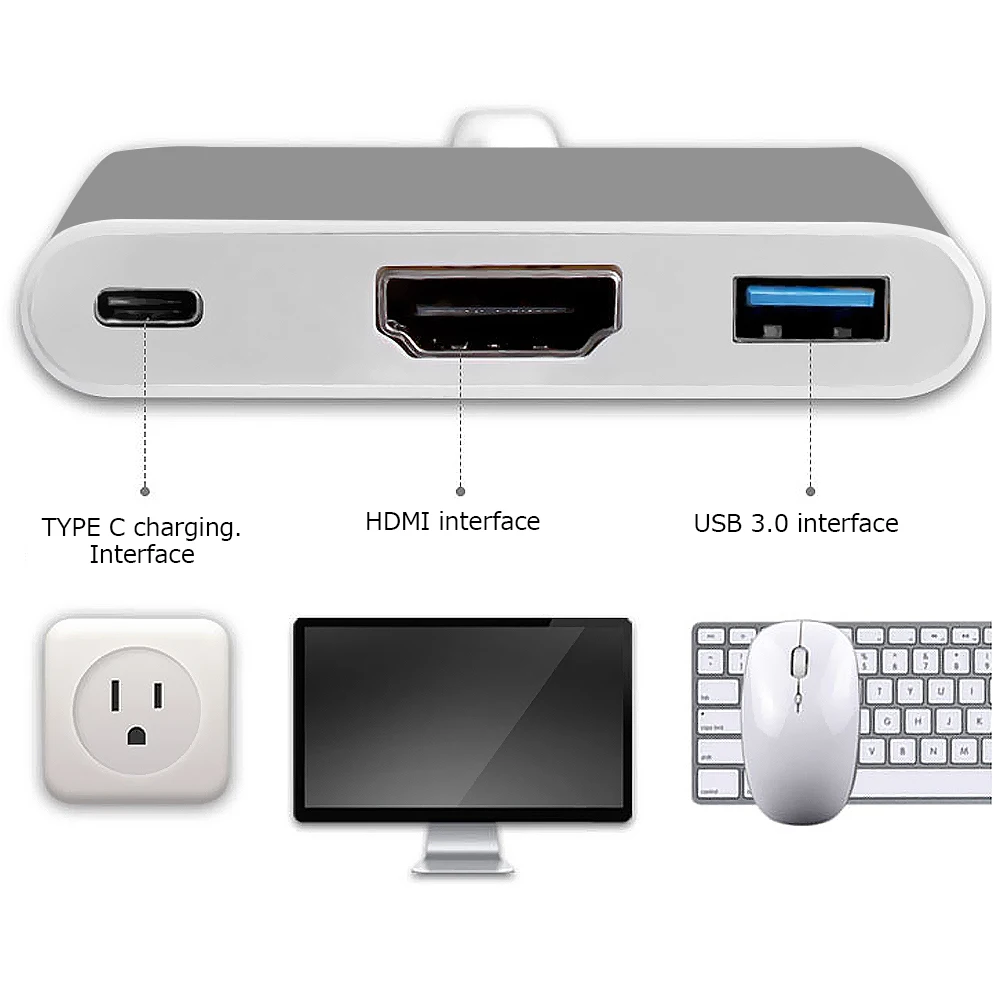 TUTUO USB 3 1 Type C к HDMI адаптер 4K 0 концентратор кабель Быстрый PD зарядный порт для