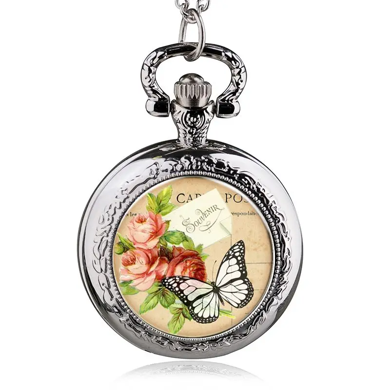 Карманные часы ожерелье с кулоном для девушек и женщин 2017|watch necklace|pocket watch necklaceflower