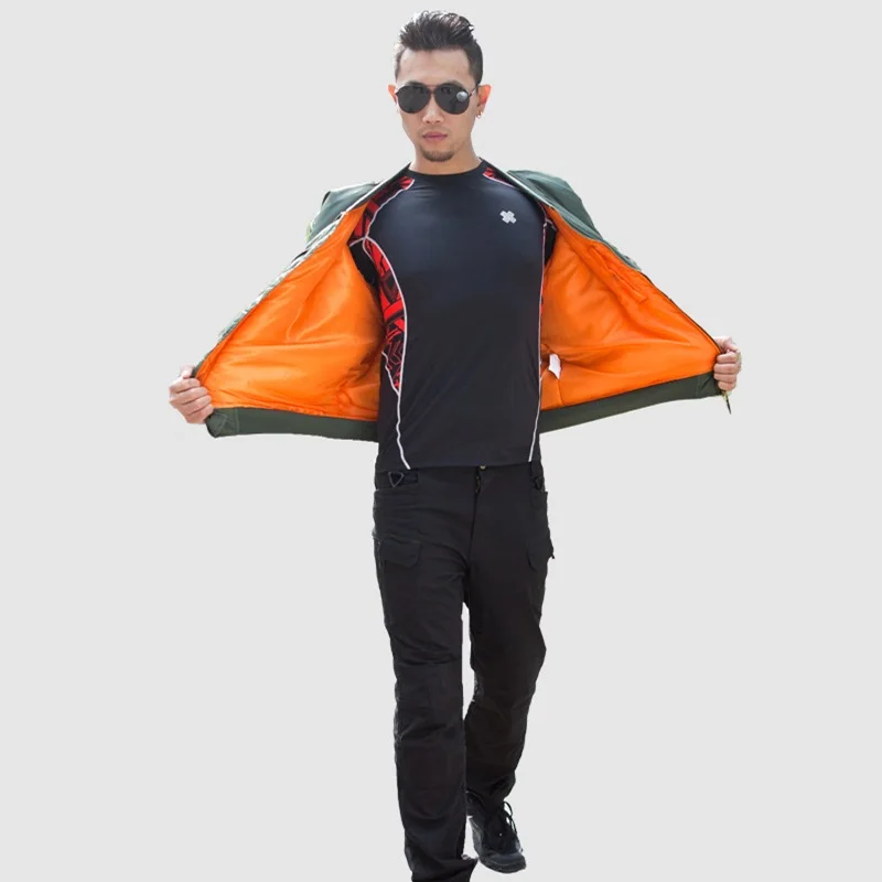 MA1 BOMBER JACKET Men Winter Army Air Force Pilot Fly Tactical Jacket Military Airborne Flight Warm Aviator Motorcycle Down Male|ma1 bomber jacket