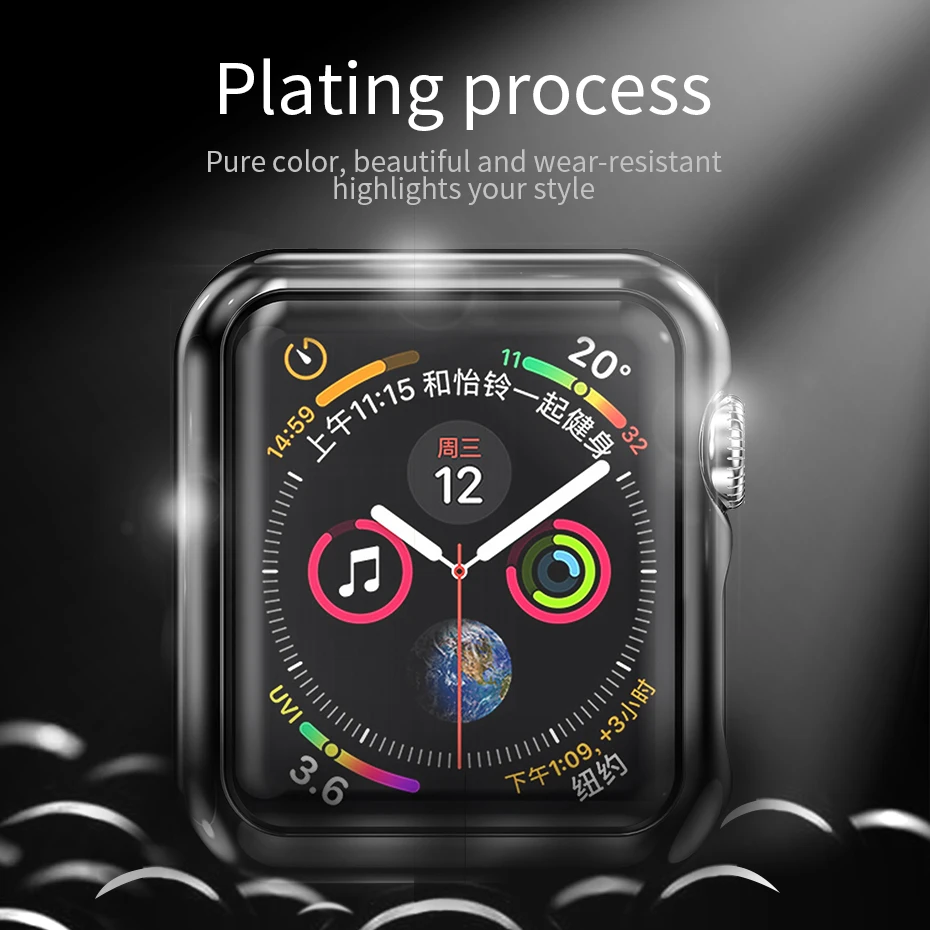 HOCO Бампер для Apple Watch Series 5 ПК Корпус Slim fit Чехол IWatch 4 Цветное покрытие Тонкий