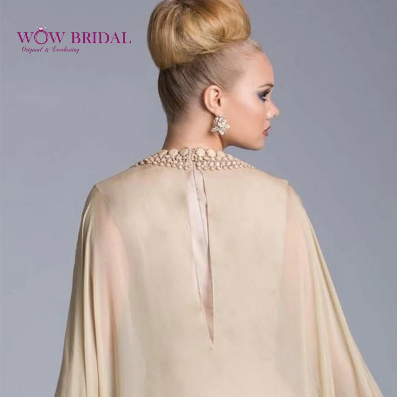 Wowbridal элегантное вечернее платье цвета шампанского 2021 Кристалл Круглый вырез