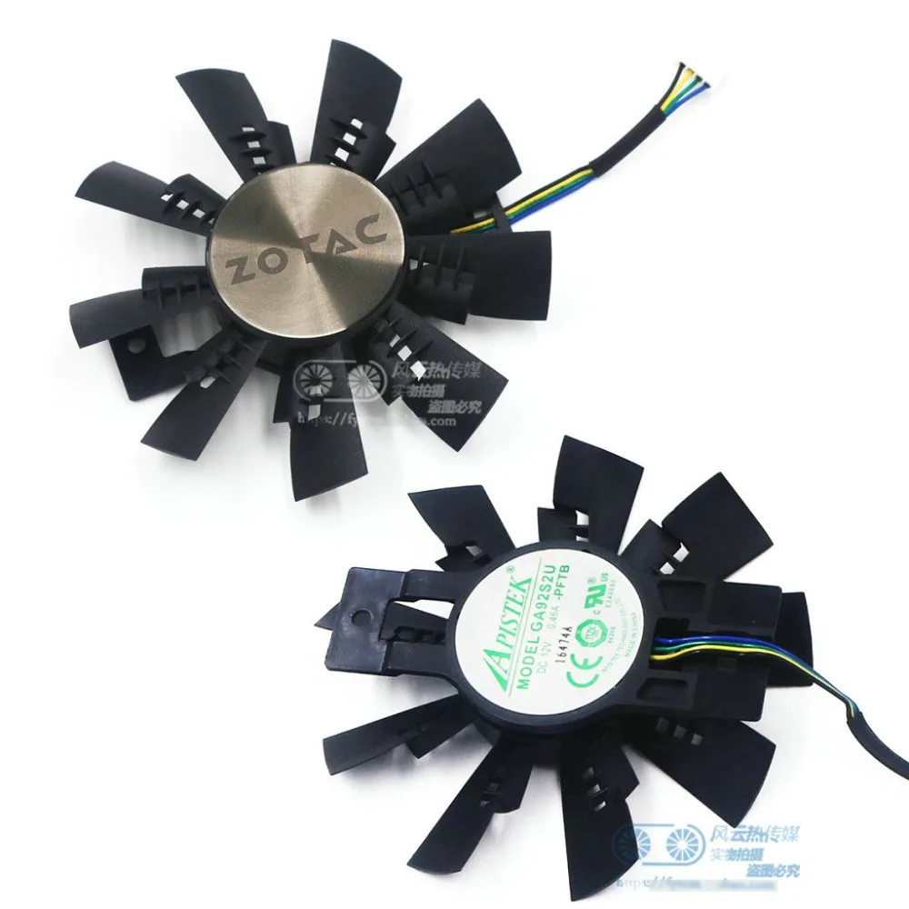 GA92S2U DC12V 0.46A для ZOTAC GTX1070/GTX1080 AMP EXTREME 8 Гб видеокарта вентилятор охлаждения