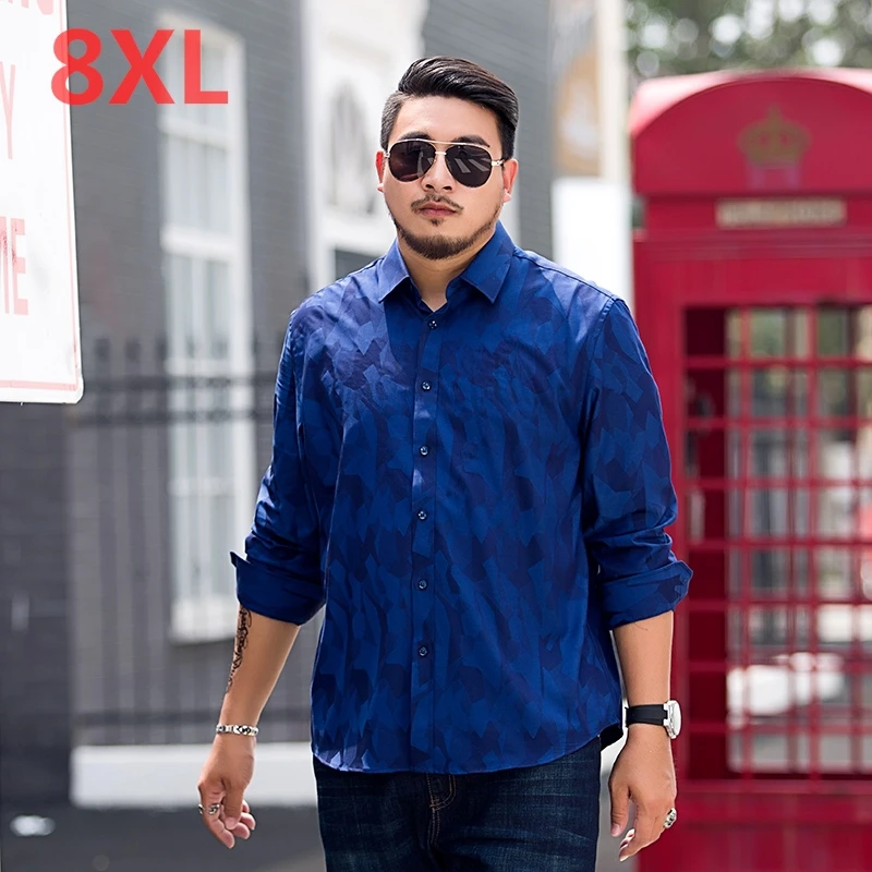 Большие размеры 10XL 8XL 6XL 5XL 2018 весна осень особенности рубашки мужские