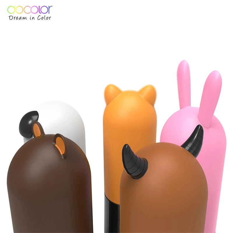 Docolor кисти для макияжа 5 шт. мультфильм лицо Kabuki Набор Милые лучший подарок Макияж