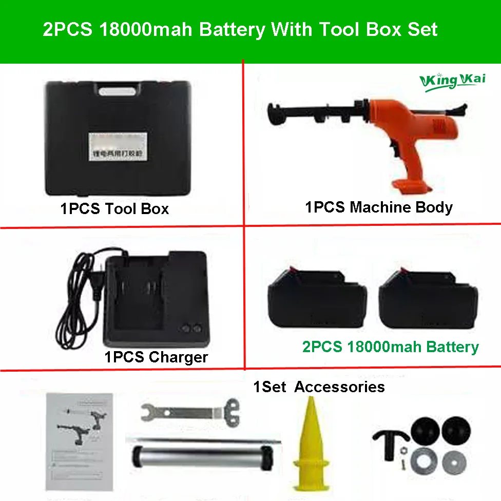 2Pcs18000mah WithBox 21 V 18000 mah литий-Батарея окна настенный Электрический беспроводной стеклянный клей пистолет для татуажа для украшения дома - Цвет: 2Pcs18000mah WithBox