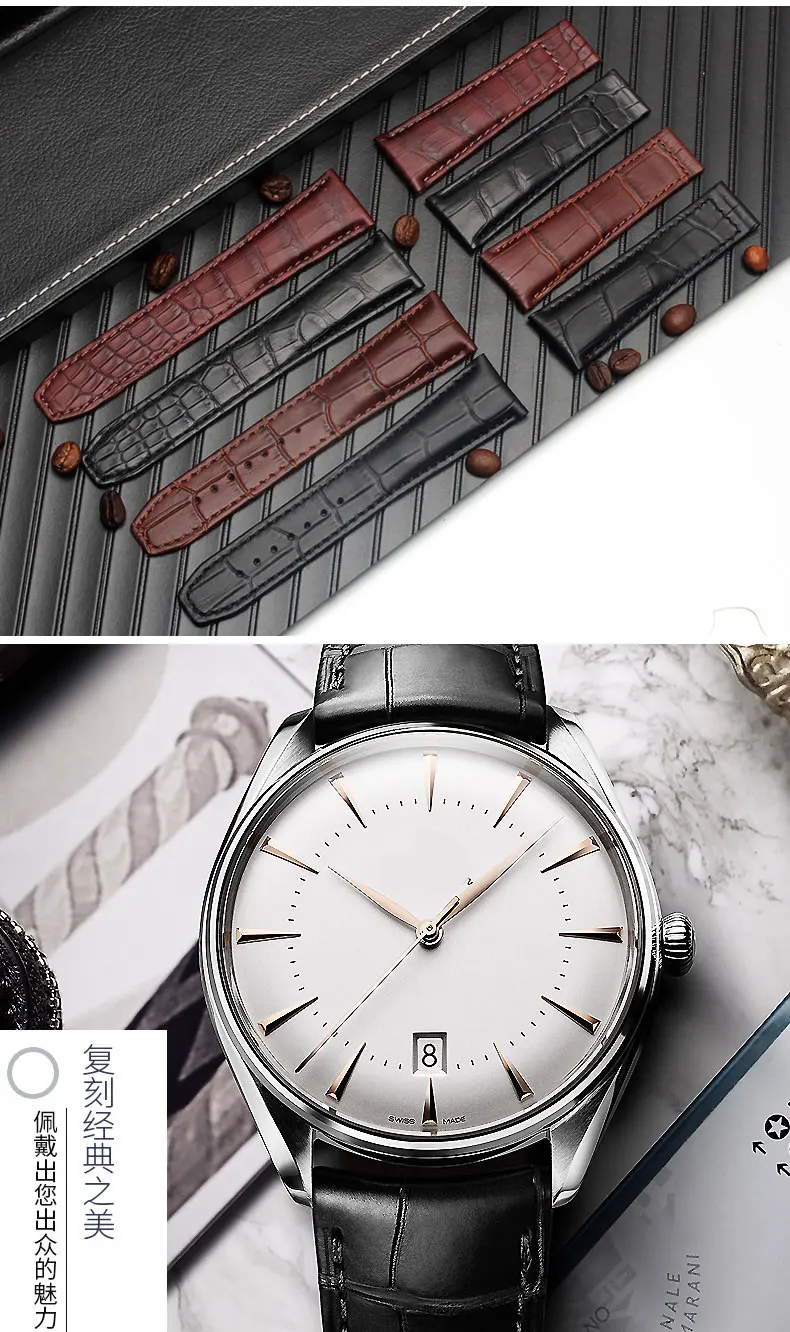 Crocodile Leather Watch Belt FOR Maurice Lacroix PT6158 PT6098 Elegant Craftsmanship Series Cattle Leather Watch Belt