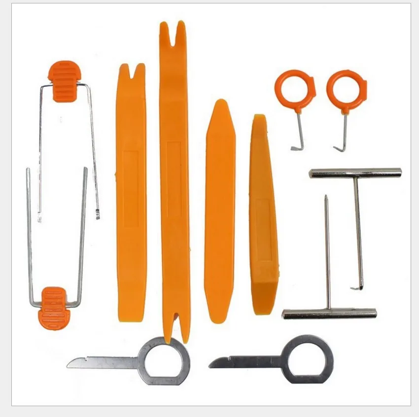12pcs in 1 set 4/12 шт./комплект Пластик автомобилей Радио Дверь Клип Панель Даш Аудио Удаление Прая инструмент ремонт - Название цвета: 12pcs in 1 set
