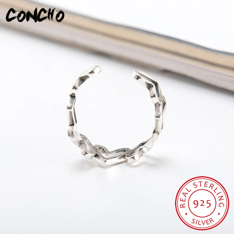 2018 Sale Promotion Bands Party Anel Feminino Concho Jewelry 925 Sterling Heart Open Rings For Women | Украшения и аксессуары