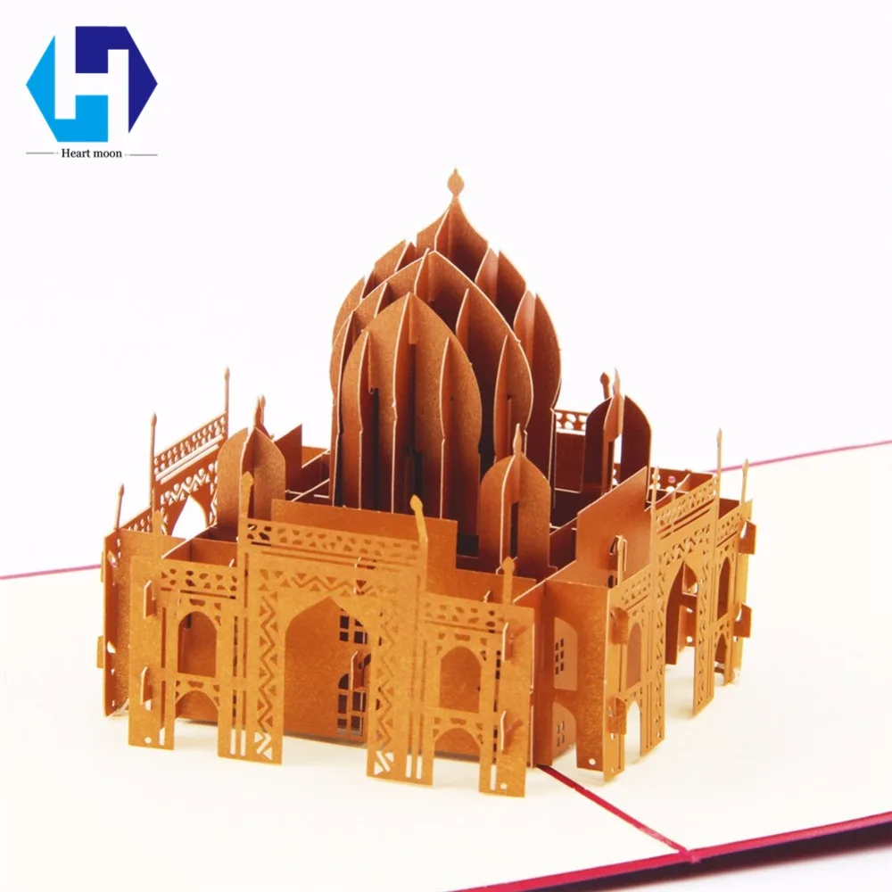 3D всплывающие поздравление с днем рождения карты конвертом Taj Mahal открытка на