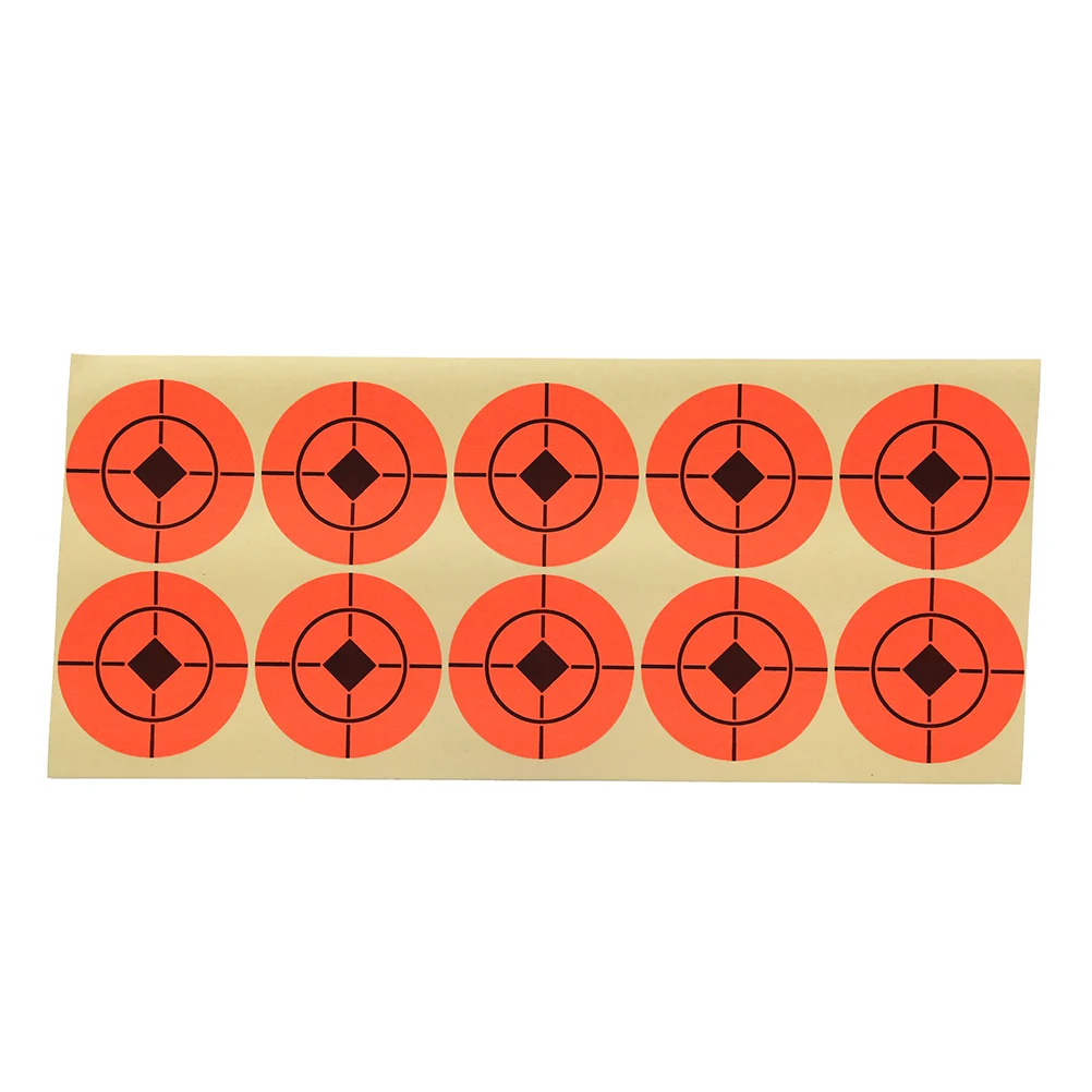 5 Pcs Neon Orange Self Adhesive 2-Inch Bullseye Target Stickers For Shooting Targets 4/5/7.5mm | Bow &amp Arrow