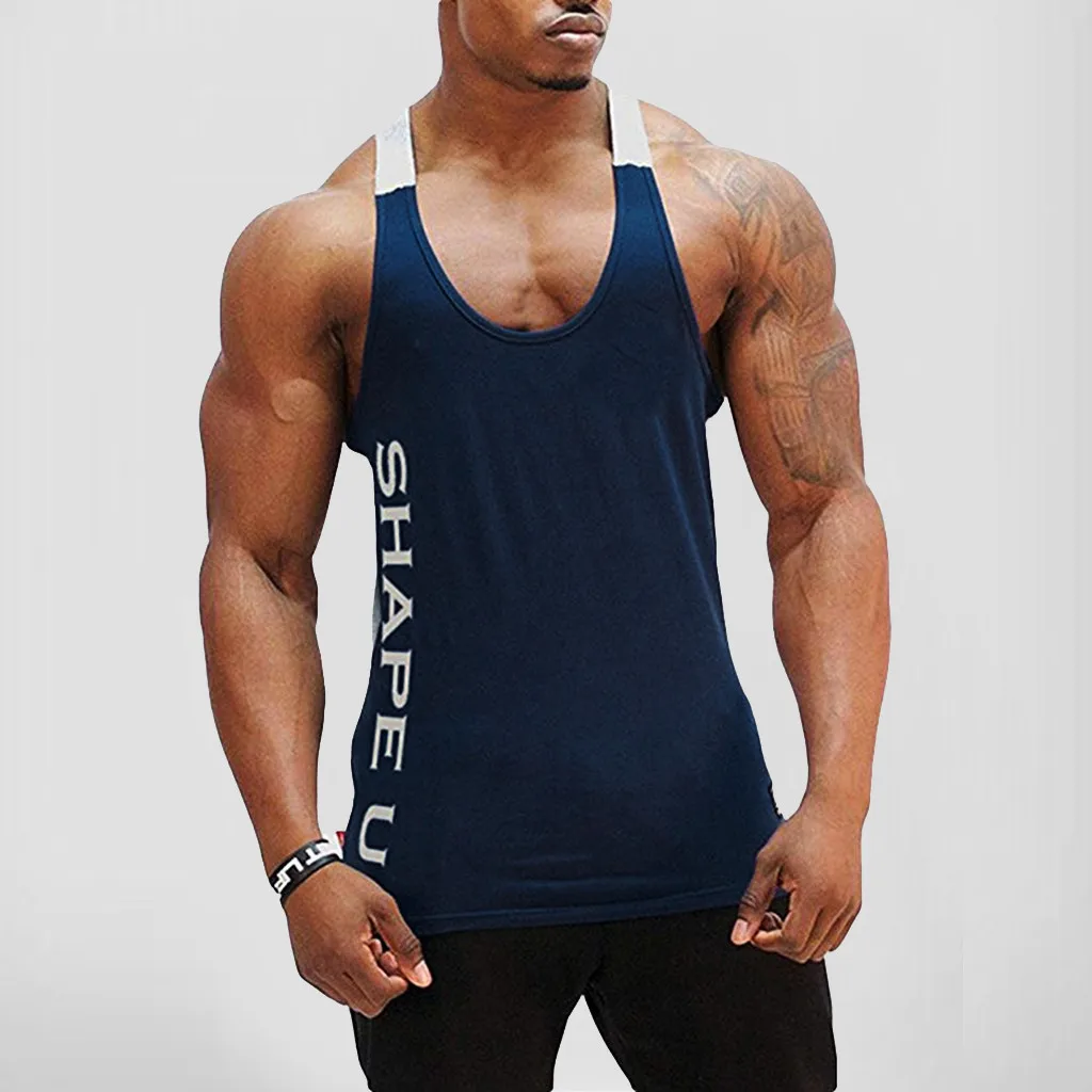 Мужская блузка без рукавов для тренажерного зала одежда бодибилдинга спортивный