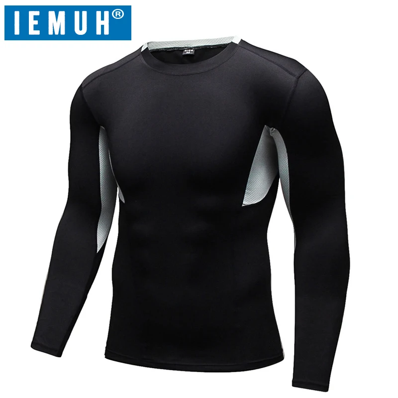 IEMUH Brand Men Running T-Shirt For Training Tracksuit Spring Tight Mens Gym Sports Short Sleeve T Shirt Clothes | Спорт и