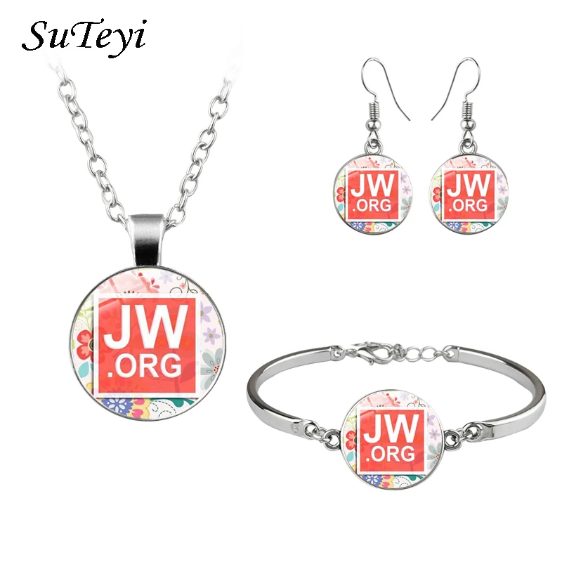 Браслет Suteyi JW.ORG серьги подвески со стеклянной подвеской с фото ожерелье цветок