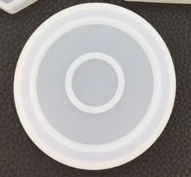 round Сердце шестиугольник аксессуары лоток силиконовые формы DIY смолы ювелирные изделия ручной работы квадратная чашка блюдо круглый цветок брелок пластины формы инструмент - Цвет: round