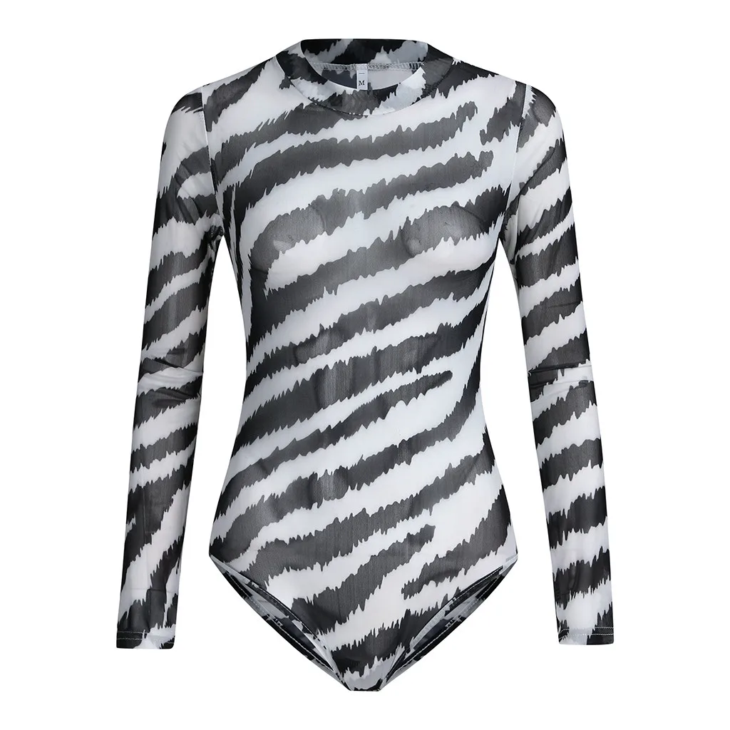 Женское облегающее боди в полоску с принтом змеиной кожи W30614 2019 | Женская одежда