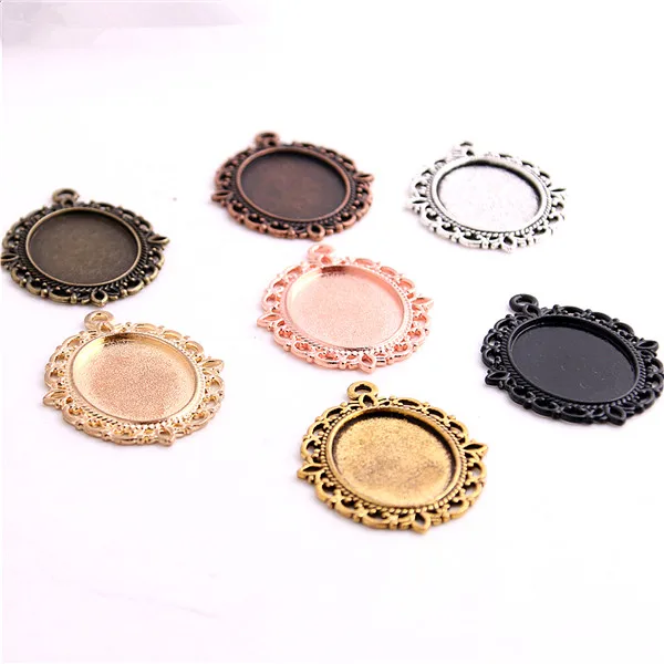 Seven color Сладкий колокольчик, 20 шт., подходит для 18*25 мм, семь цветов, овальные основы для кабошонов, ювелирные украшения, настройки, подвеска, ободок, подносы, подходит для ожерелья, подвеска 6C1046 - Цвет: Seven color