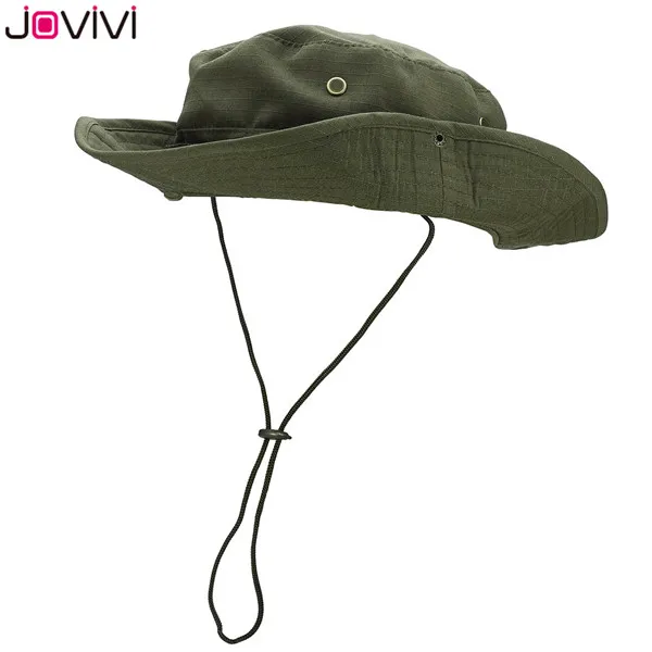 1x Color 5 Jovivi 1 шт. уличная шляпа Boonie с широкими полями, дышащие сафари рыболовные шляпы для защиты от УФ-лучей, складная Военная Кепка, пара уличных шапок - Цвет: 1x Color 5