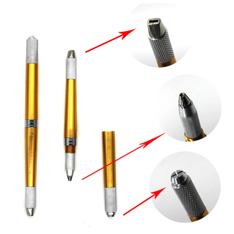 3 головки использовать микроблейдинг ручка тату машина для перманентного