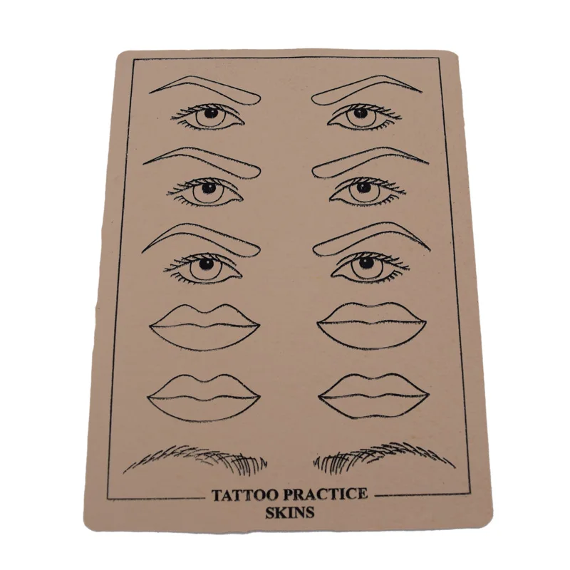 

10pcs Rubber Professional Permanent Makeup Eyebrow Lip Durable Tattoo Practice Skin For New Artist Starter Pmuk039 FreeShipping