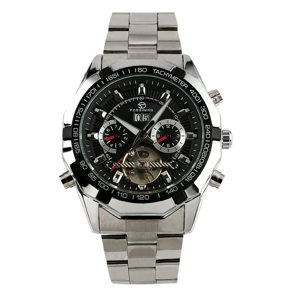 Часы наручные FORSINING Мужские автоматические часы скелетоны в стиле милитари