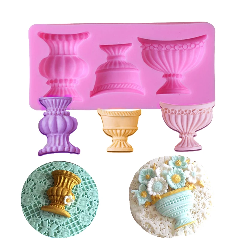 

European Classical Flower Vase Silicone Fondant Mold