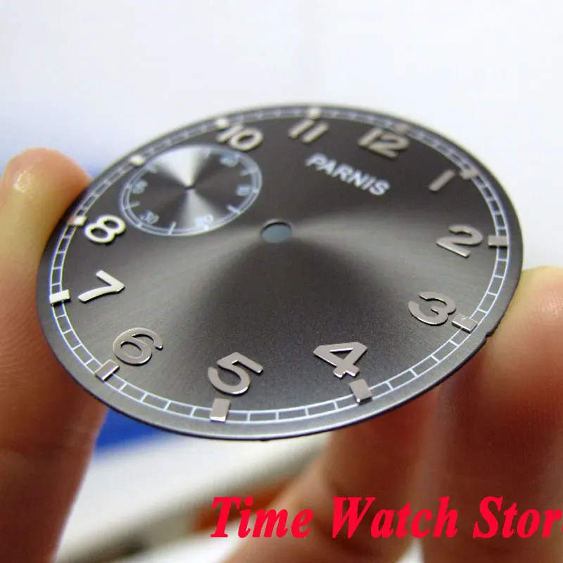 38 9 мм черный циферблат с серебряными знаками и арабскими цифрами подходят для