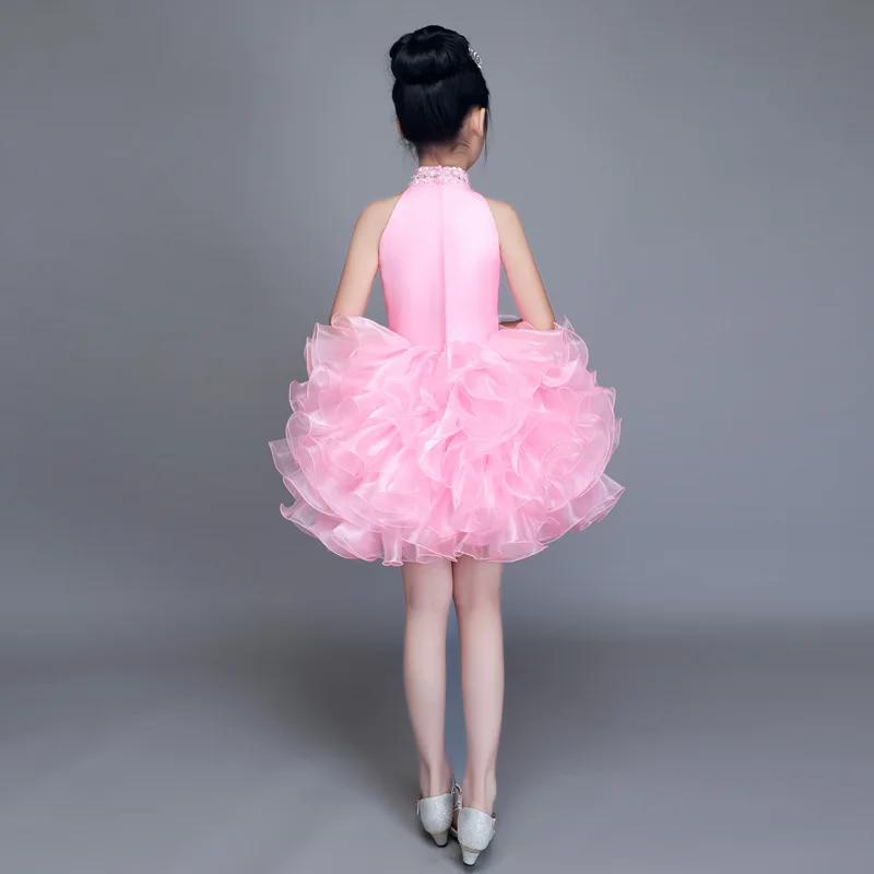 Детские милые очаровательные розовые модное вечернее детское платье для танцев