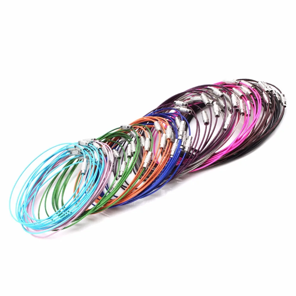 10 шт./лот проволока из нержавеющей стали чокер браслет разноцветные ожерелья