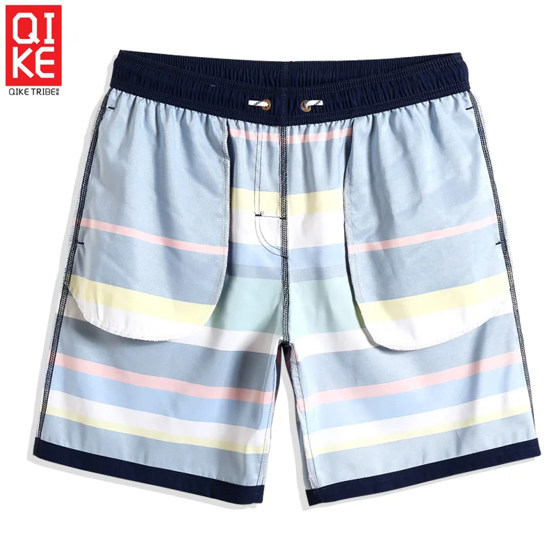 Новые мужские плавки Гавайские темно-синие полосатые джоггеры пляжные шорты