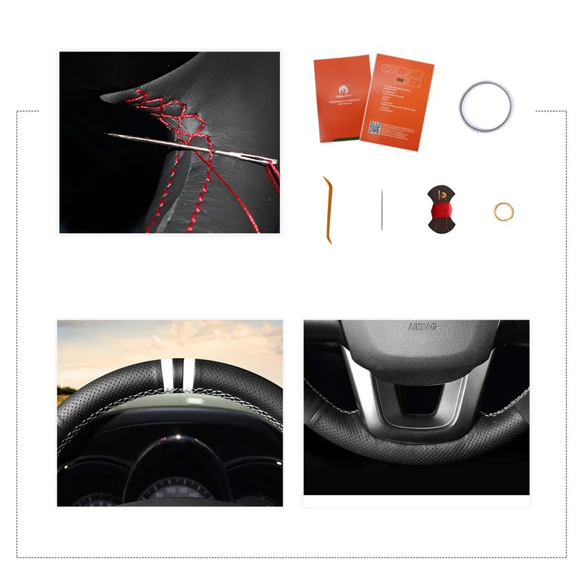 MEWANT Black Genuine Leather Suede Hand Sew Wrap Car Steering Wheel Cover For Kia K2 Rio 2011 2012 2013 2014 2015 2016
MEWANT Black Genuine Leather Suede Hand Sew Wrap Car Steering Wheel Cover For Kia K2 Rio 2011 2012 2013 2014 2015 2016