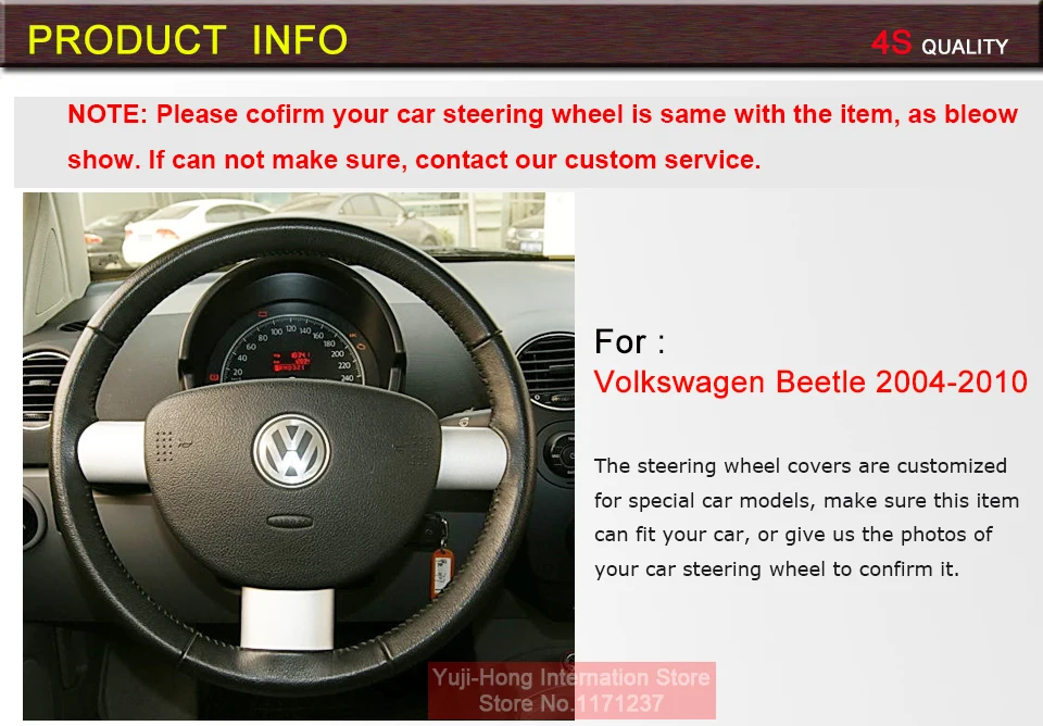 Yuji-Hong, искусственная кожа, чехлы рулевого колеса автомобиля чехол для Volkswagen VW Beetle 2004-2010, сшитая вручную микро-волоконная кожа