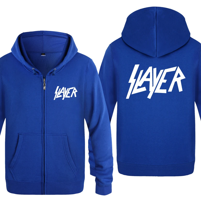 Slayer Рок Группа толстовки мужские мужские s молния с капюшоном флис толстовки кардиганы