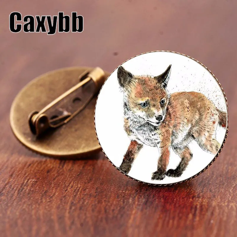 Gaxybb винтажное ювелирное изделие высокого качества galss купольная брошь в стиле аниме Броши с лисой для женщин Фабрика быстрая подарок