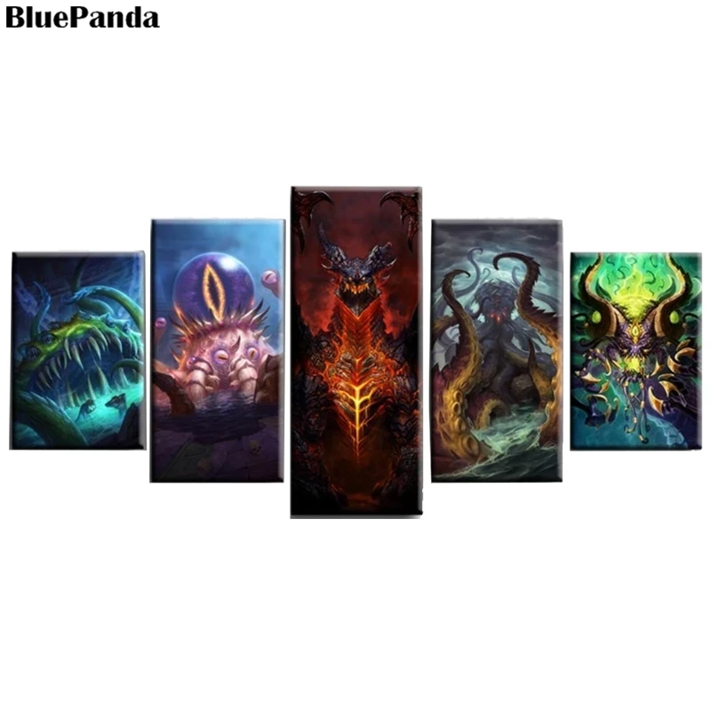 Супер классная игра Wow Hearthstone 5 шт. HD холст печать плакат настенное искусство