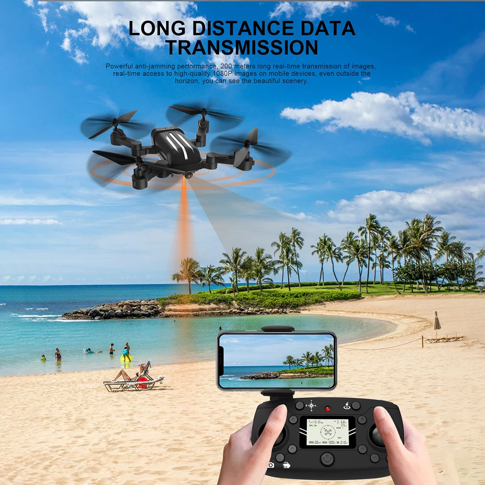 Радиоуправляемый Дрон с камерой X30 1080P 5G WiFi FPV gps Dron Авто контроль высоты RC Квадрокоптер vs X12 JJRC H37 E58