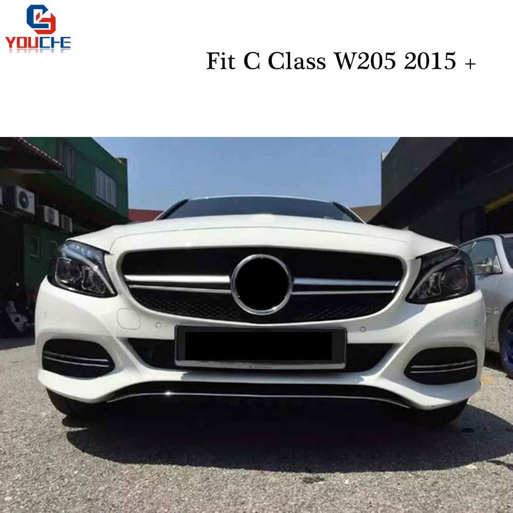 W205 AMG стиль передний бампер Гриль сетка для Mercedes C Класс 2015 + C250 C300 C350 Sport Edition A205 C205