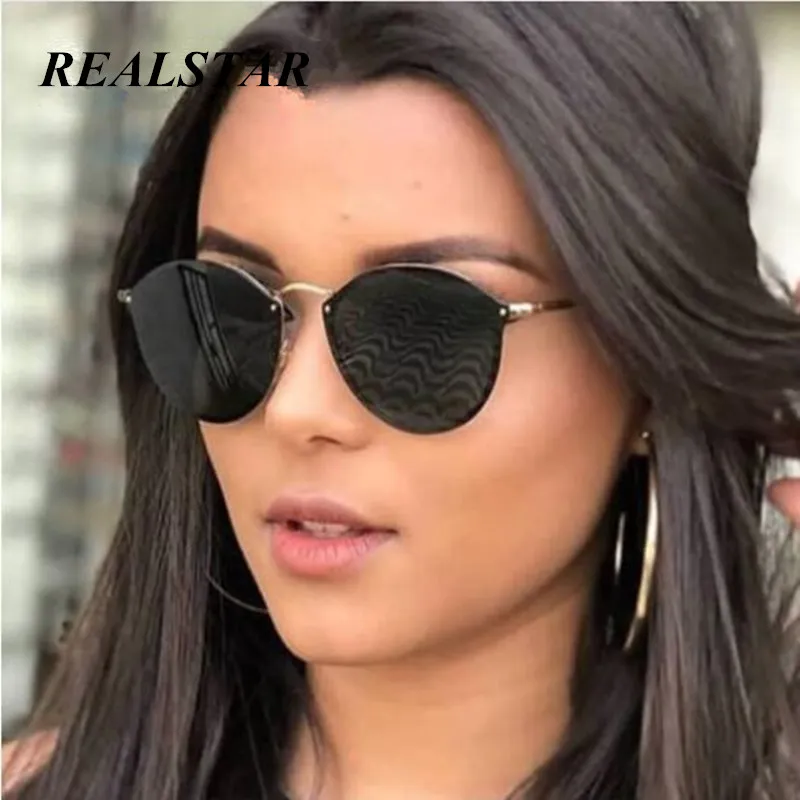 REALSTAR 2018 Новая мода круглое зеркало солнцезащитные очки Для женщин Роскошные