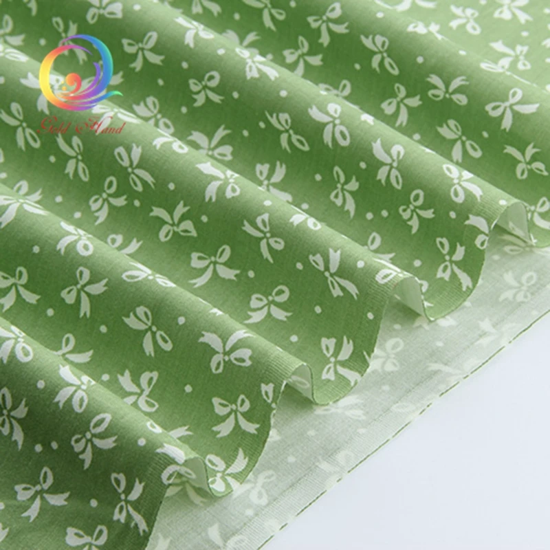 Haisen зеленый принт саржевая хлопковая ткань для шитья детское постельные