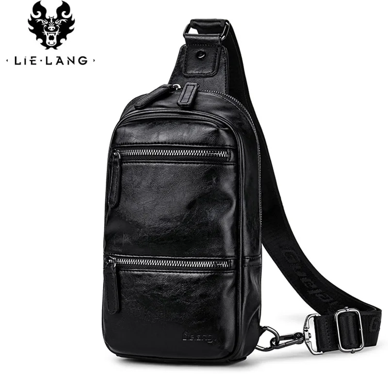 Кожаные сумки через плечо для мужчин нагрудная сумка-мессенджер Повседневная