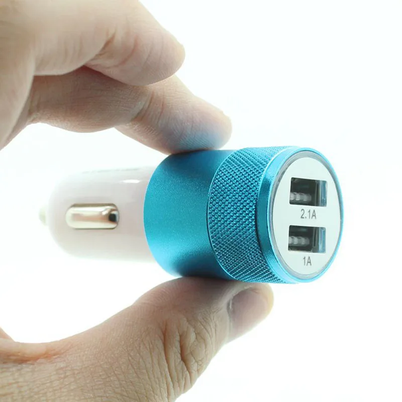 Автомобильное зарядное устройство 2 1 а с двумя USB портами из сплава универсальное